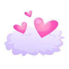 Vector template clouds and hearts for Valentine's Day. Romantic design elements for limited-time holiday promotions and holiday marketing.