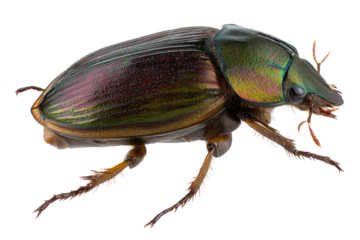 Close-up of a Metallic Green and Purple Beetle