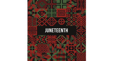 Juneteenth Celebration A Commemorative Design Featuring Geometric African-American Patterns and Textures