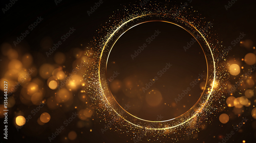 Aufkleber elegant golden circle sparkle background design with bokeh lights new glow on transparent background