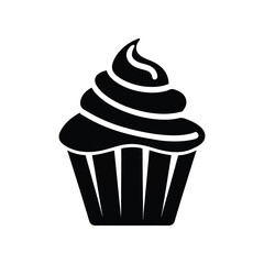 Isolated cupcake silhouette icon vector image