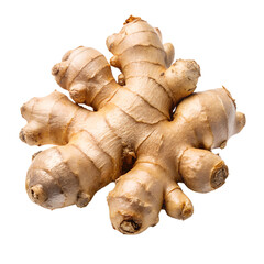Ginger Root Close Up Macro Photography isolated on transparent background