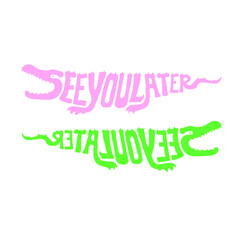 Alligator pink and green 