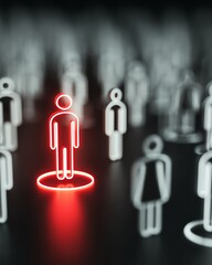 shopper buyer audience target persona A conceptual representation of individuality in a crowd, showcasing the importance of personal identity in society.