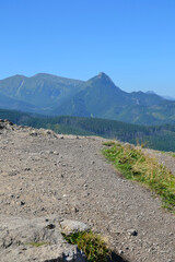 Spectacular views from the peak of Kopieniec Wielki (1328 m. n. m.) – a peak in the mountain forest part of the Western Tatras, between the Olczyska Valley and Chlabowska Valley. Zakopane, Poland