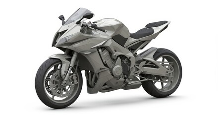 Fototapeta premium Sleek Silver Motorcycle: A Design Concept