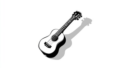 Fototapeta premium Isometric ukulele illustration with shadow