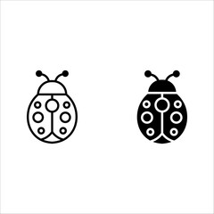 Ladybug icon set. for mobile concept color editable