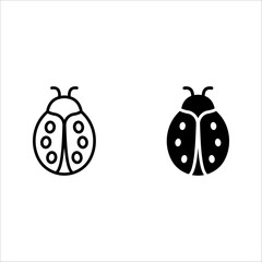 Ladybug icon set. for mobile concept color editable