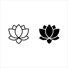 Lotus icon set. Flower Symbol. Lotus flower sign color editable