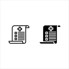 Medical bill icon set. Flat illustration of icons color editable