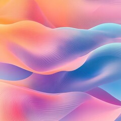 Fototapeta premium Abstract 3D render of flowing, wavy forms in vibrant, layered gradients of color