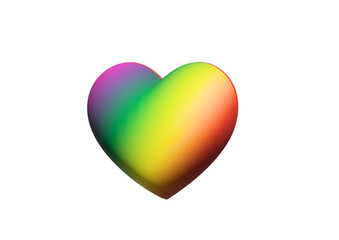 Rainbow heart white background