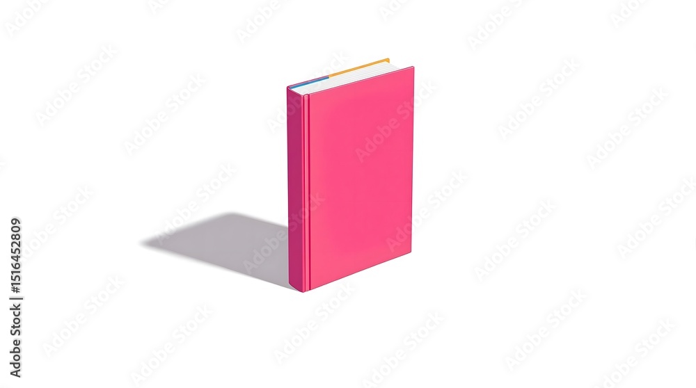 Poster isolated pink book with clean shadow displaying concepts of education learning and knowledge