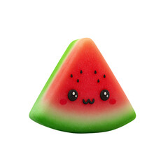 Kawaii Watermelon Slice Illustration Transparent Background Isolated Vector Design Element Image Artwork