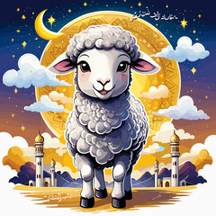 idul adha goat vector art,  moslem qurban