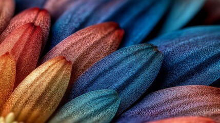 Vibrant flower petal close-up showcasing soft light and detailed macro texture. AI generated.