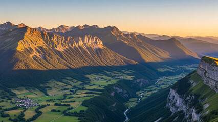 Evocation d'un panorama du Vercors en France