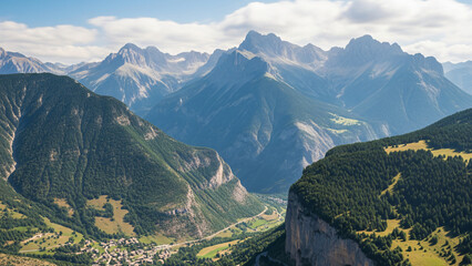 Evocation d'un panorama du Vercors en France