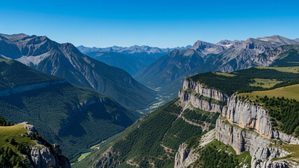Evocation d'un panorama du Vercors en France