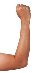 Male asian hand gestures isolated over the white background.  Counting.
