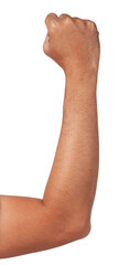 Male asian hand gestures isolated over the white background.  Counting.