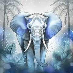 Generated image beautiful elephant in the jungle