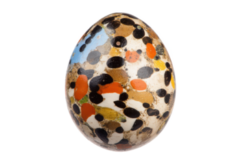 Hand-Painted Decorative Easter Egg with Abstract Design