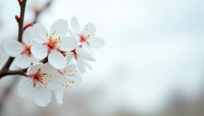 White sakura flower wallpaper background
