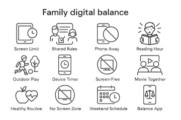 Family digital balance tips for healthy screen time and outdoor activities