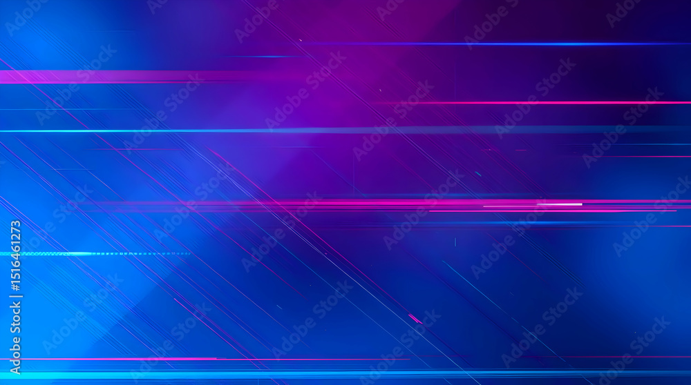 Poster abstract blue background with glowing lines and a futuristic wave pattern for a vibrant design illus