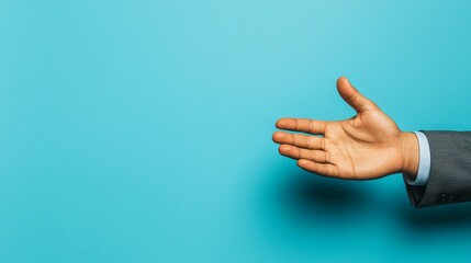 A creative business concept, visually represented with hands and a blue backdrop.
 
