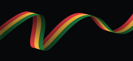 Juneteenth 19 June tricolor flag ribbon vector poster 