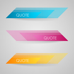 Colorful abstract geometric banner stickers with layered gradients in bright hues, perfect for design, labels, and modern branding projects. Vector illustration design