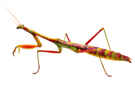 Vibrant Colorful Praying Mantis Insect Closeup Photography