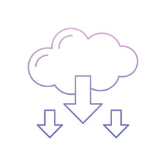 Cloud Download Vector icon