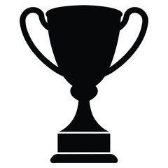 trophy icon, winner cup vector, achievement award symbol, black trophy silhouette, champion prize clipart