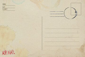 Blank of the old postcard with space for text