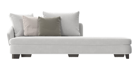 A white couch with pillows on it