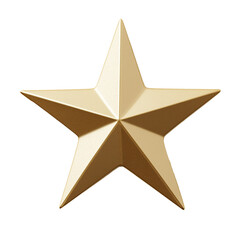 gold star cut out and isolated on transparent background