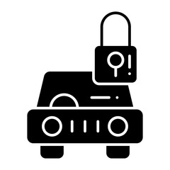 Fototapeta premium Secure Car glyph icon