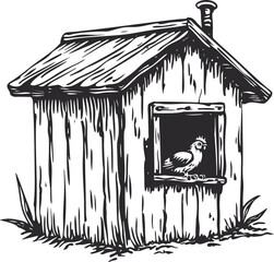 Naklejka premium chicken coop vector illustration