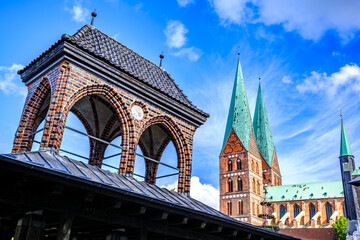 historic buildings at the olt town of Luebeck - germany