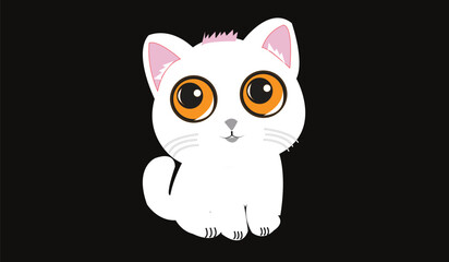 Cat cute emoji icon vector image.