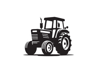 Obraz premium Tractor Silhouette for Farm and Agriculture Concept