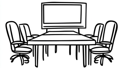 Simple sketch of a meeting room