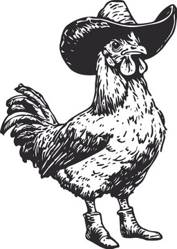 vector illustration of a chicken, rooster vector, animal farm vector