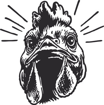 vector illustration of a chicken, rooster vector, animal farm vector