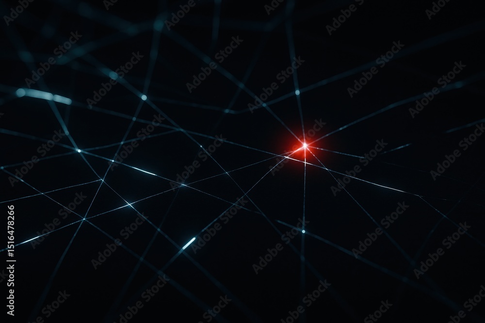 Poster abstract network connections with bright node
