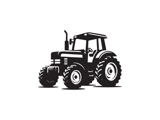 Obraz premium Farm Tractor Silhouette Vector Illustration